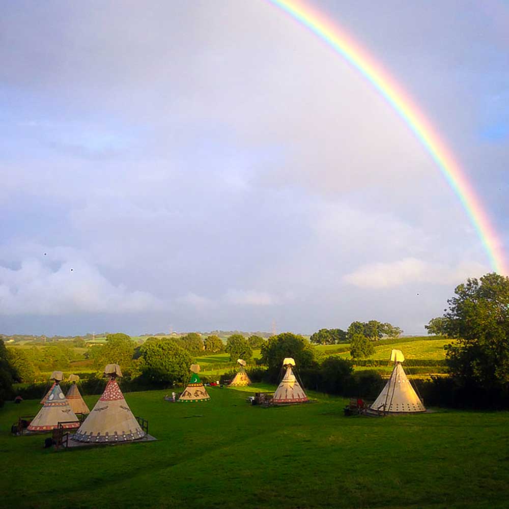 Rainbows over Blue Sky Tipis - Sussex Glamping