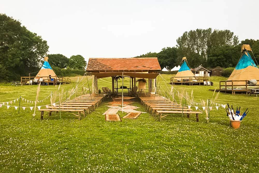 Powwow festival wedding ceremony - Big Sky Tipis Sussex wedding venue